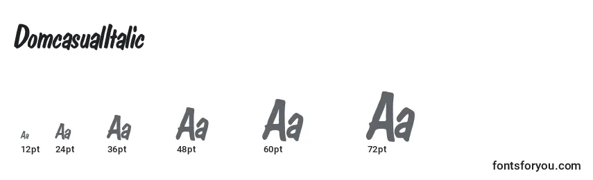 DomcasualItalic Font Sizes