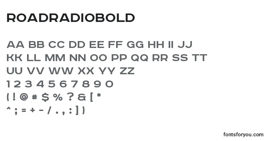 Шрифт RoadradioBold – алфавит, цифры, специальные символы