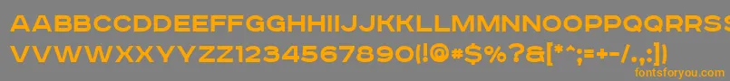 フォントRoadradioBold – オレンジの文字は灰色の背景にあります。