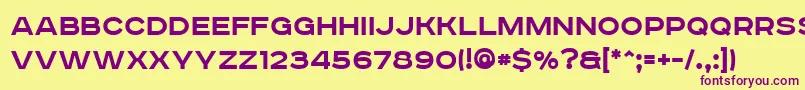 RoadradioBold Font – Purple Fonts on Yellow Background