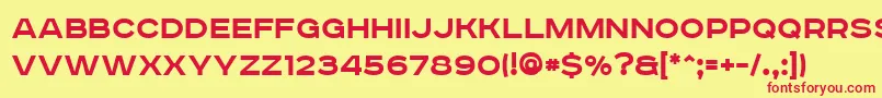 RoadradioBold Font – Red Fonts on Yellow Background