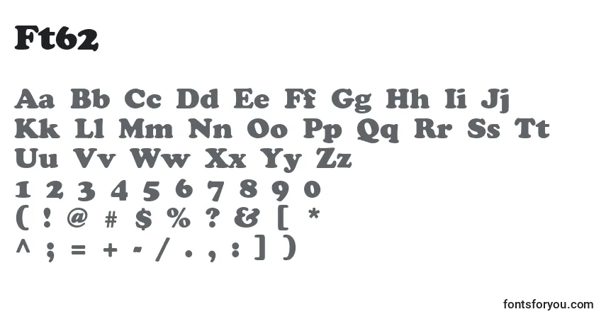 Schriftart Ft62 – Alphabet, Zahlen, spezielle Symbole