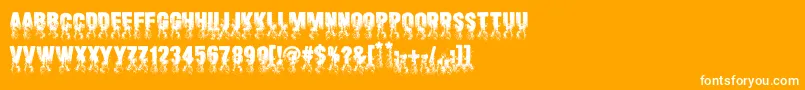 Blaize-Schriftart – Weiße Schriften auf orangefarbenem Hintergrund
