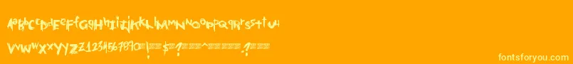 Grandiousvengeance Font – Yellow Fonts on Orange Background