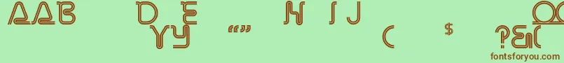 RetroStereoThinAlternate Font – Brown Fonts on Green Background