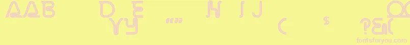 RetroStereoThinAlternate Font – Pink Fonts on Yellow Background