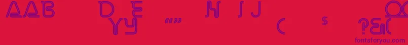 RetroStereoThinAlternate Font – Purple Fonts on Red Background