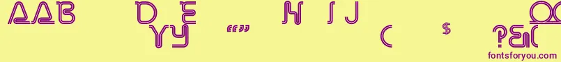 Police RetroStereoThinAlternate – polices violettes sur fond jaune