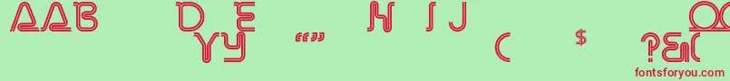 RetroStereoThinAlternate Font – Red Fonts on Green Background