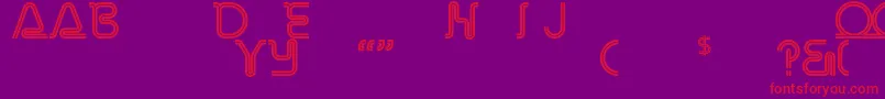 フォントRetroStereoThinAlternate – 紫の背景に赤い文字