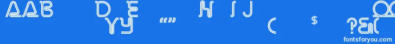 RetroStereoThinAlternate Font – White Fonts on Blue Background