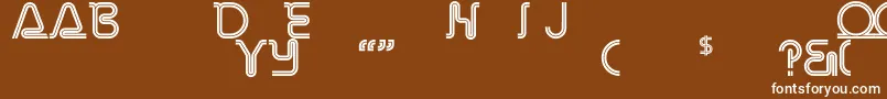 RetroStereoThinAlternate Font – White Fonts on Brown Background