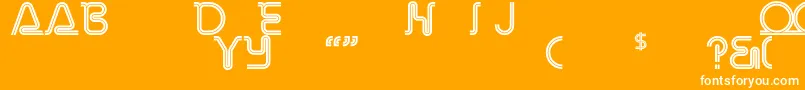 RetroStereoThinAlternate Font – White Fonts on Orange Background
