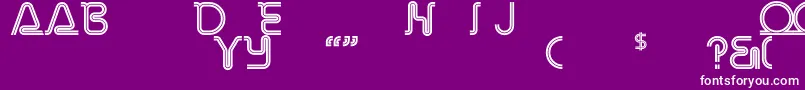 フォントRetroStereoThinAlternate – 紫の背景に白い文字