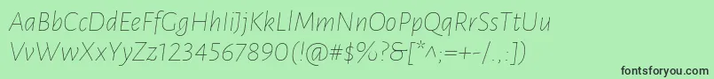 LunasansThinitalic Font – Black Fonts on Green Background