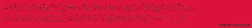 LunasansThinitalic Font – Black Fonts on Red Background