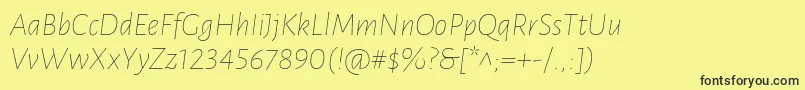 LunasansThinitalic Font – Black Fonts on Yellow Background