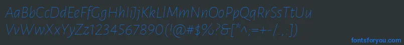 LunasansThinitalic Font – Blue Fonts on Black Background