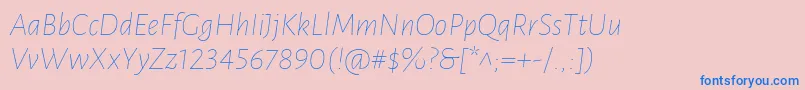 LunasansThinitalic Font – Blue Fonts on Pink Background