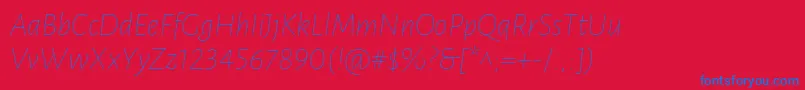 LunasansThinitalic Font – Blue Fonts on Red Background