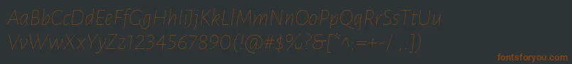 Czcionka LunasansThinitalic – brązowe czcionki na czarnym tle
