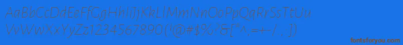 LunasansThinitalic Font – Brown Fonts on Blue Background