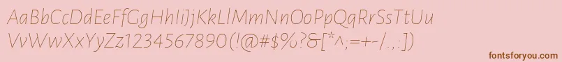 LunasansThinitalic Font – Brown Fonts on Pink Background