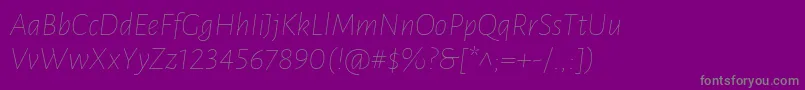 LunasansThinitalic-Schriftart – Graue Schriften auf violettem Hintergrund