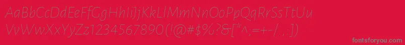 LunasansThinitalic Font – Gray Fonts on Red Background