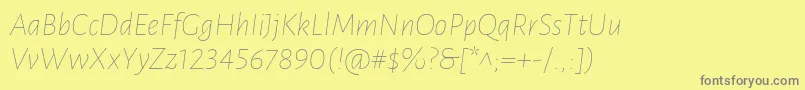 LunasansThinitalic Font – Gray Fonts on Yellow Background