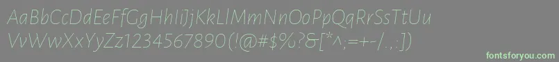 LunasansThinitalic Font – Green Fonts on Gray Background