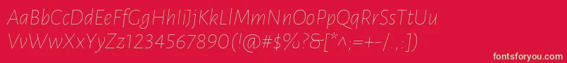 LunasansThinitalic Font – Green Fonts on Red Background