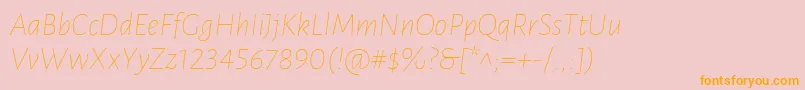 LunasansThinitalic Font – Orange Fonts on Pink Background