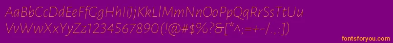 LunasansThinitalic Font – Orange Fonts on Purple Background