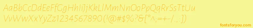 LunasansThinitalic Font – Orange Fonts on Yellow Background