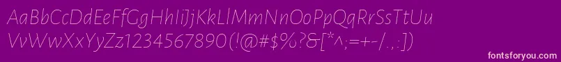 LunasansThinitalic Font – Pink Fonts on Purple Background