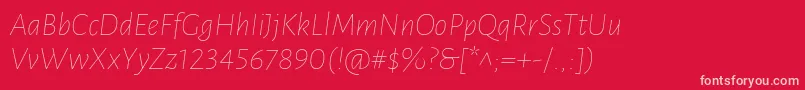 LunasansThinitalic Font – Pink Fonts on Red Background