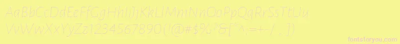 LunasansThinitalic Font – Pink Fonts on Yellow Background
