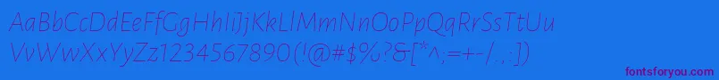 LunasansThinitalic Font – Purple Fonts on Blue Background