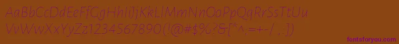 LunasansThinitalic Font – Purple Fonts on Brown Background