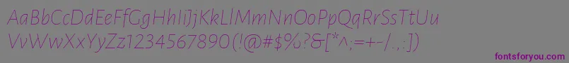 LunasansThinitalic Font – Purple Fonts on Gray Background
