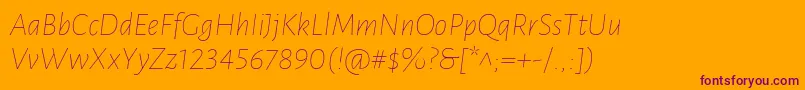 LunasansThinitalic Font – Purple Fonts on Orange Background