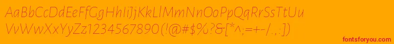 LunasansThinitalic Font – Red Fonts on Orange Background