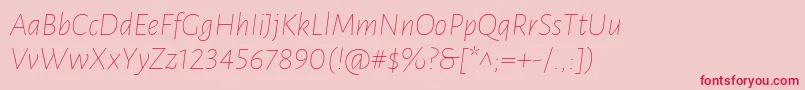 LunasansThinitalic Font – Red Fonts on Pink Background