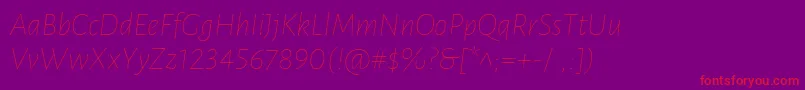 Fonte LunasansThinitalic – fontes vermelhas em um fundo violeta