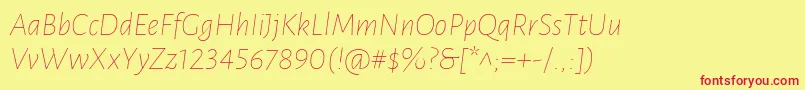 Шрифт LunasansThinitalic – красные шрифты на жёлтом фоне