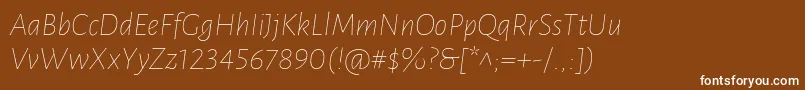 LunasansThinitalic Font – White Fonts on Brown Background