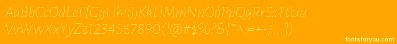 LunasansThinitalic Font – Yellow Fonts on Orange Background