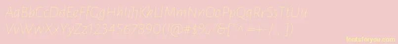 LunasansThinitalic Font – Yellow Fonts on Pink Background