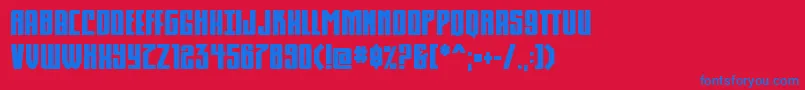 Komikahn Font – Blue Fonts on Red Background